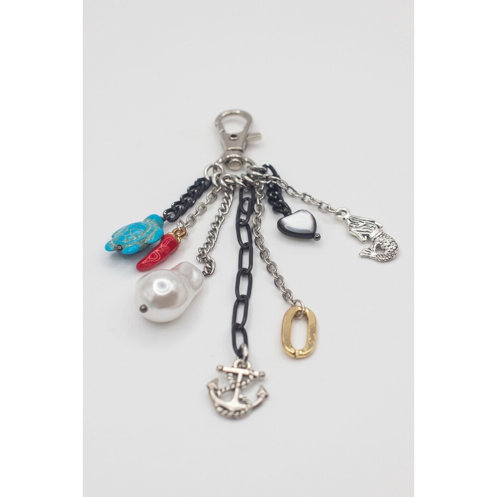 Ocean Keychain: Baroque Pearl, Turtle, Anchor, Mermaid Charms Bag Accessory